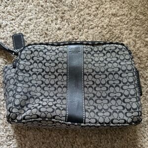 Vintage Coach Signature Black and Gray Toiletry Bag